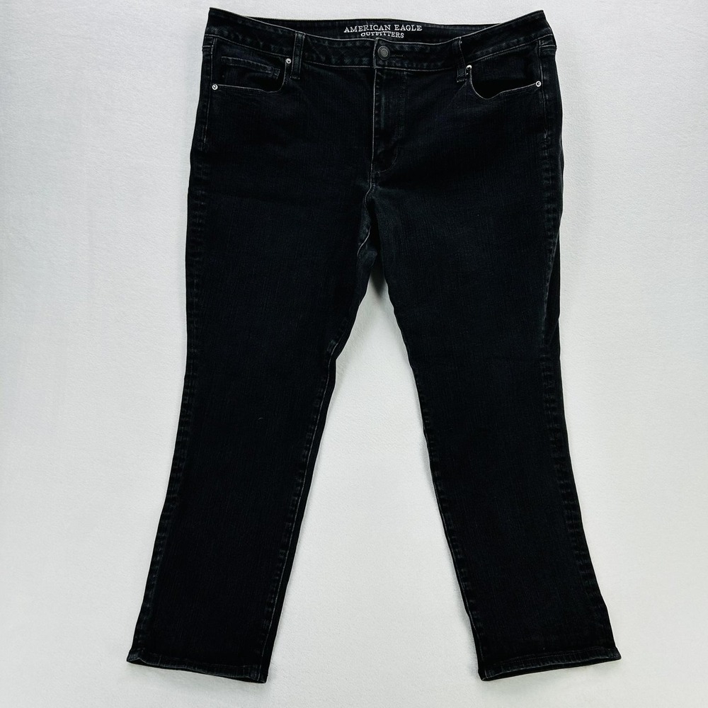American Eagle Outfitters Jeans Womens 20 Short Black Skinny 360 Super Stretch